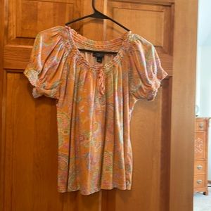 Short sleeve summer paisley blouse